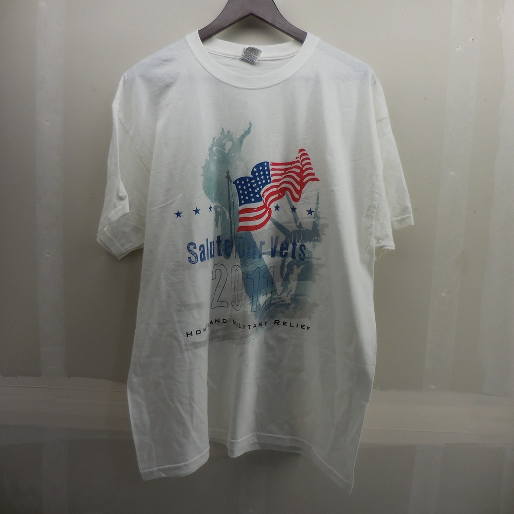 Jerzees Salute Our Vets 2011 Homeland Military Relief White‎ Graphic T-Shirt XL